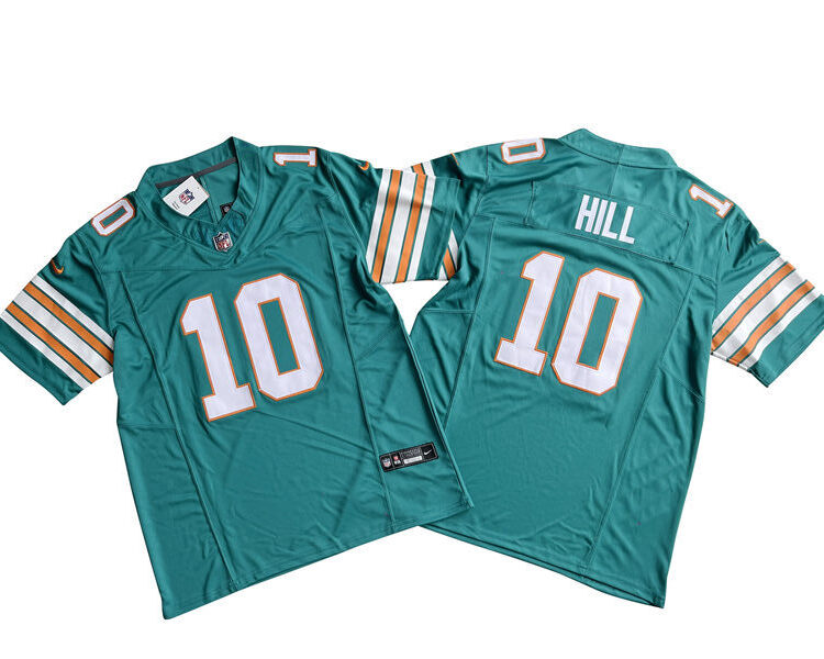 Mens Miami Dolphins #10 Tyreek Hill Nike Aqua Alternate 2023 F.U.S.E. Vapor Limited Jersey