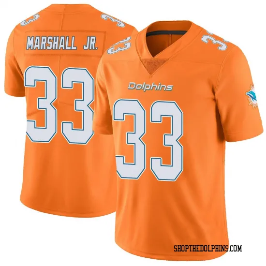 Mens Miami Dolphins #33 Jason Marshall Jr. Nike Orange Color Rush Limited Jersey