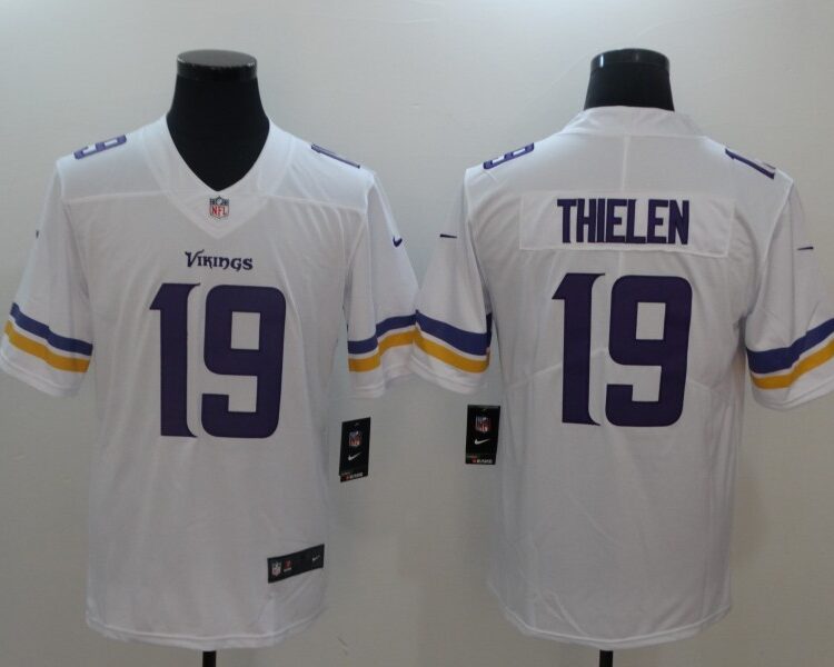 Men's Minnesota Vikings #19 Adam Thielen Nike White Vapor Untouchable Limited Jersey
