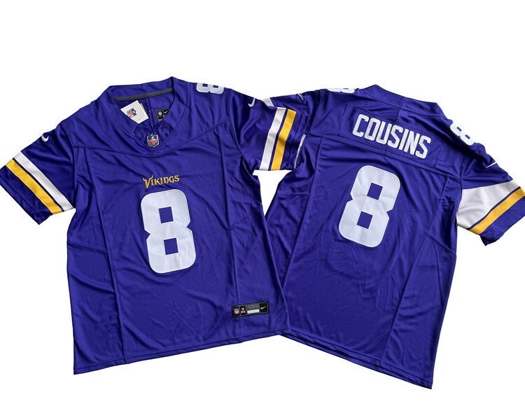 Men's Minnesota Vikings #8 Kirk Cousins Nike Purple 2023 F.U.S.E. Vapor Limited Jersey