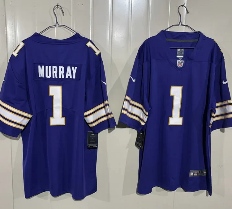 Men's Minnesota Vikings #1 Kyler Murray Nike Purple Classic F.U.S.E. Limited Jersey