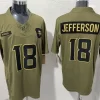 Mens Minnesota Vikings #18 Justin Jefferson Nike 2025 Salute to Service Limited Jersey - Olive