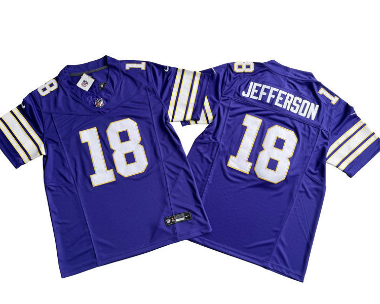 Men's Minnesota Vikings #18 Justin Jefferson Purple Classic F.U.S.E. Limited Jersey