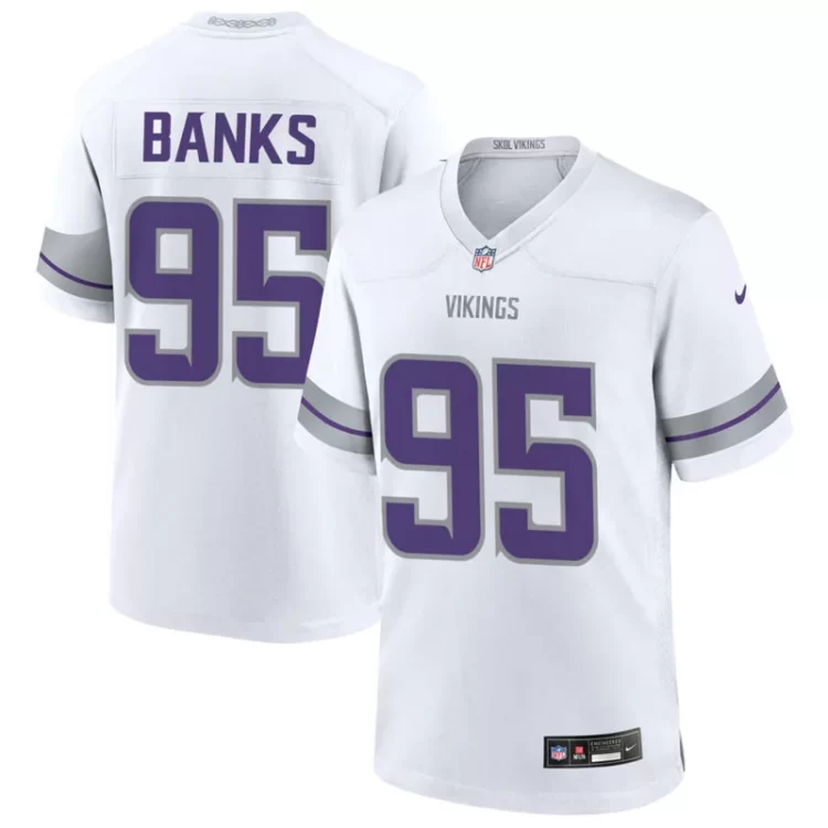 Men's Minnesota Vikings #95 Caleb Banks Nike White Alternate Vapor F.U.S.E. Winter Warrior Limited Jersey