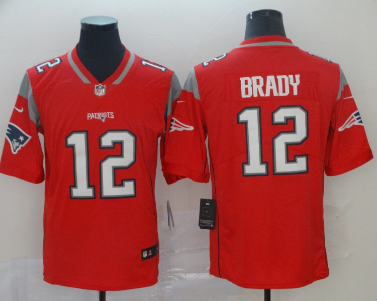 Men's New England Patriots #12 Tom Brady Red Nike Inverted Legend Jersey
