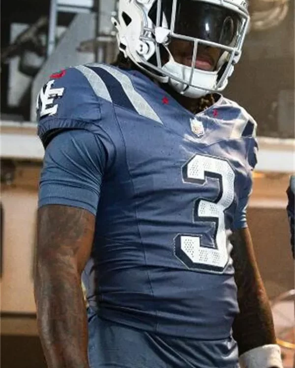 Mens New England Patriots #3 Demario Douglas Storm Blue Rivalries Collection F.U.S.E. Limited Jersey