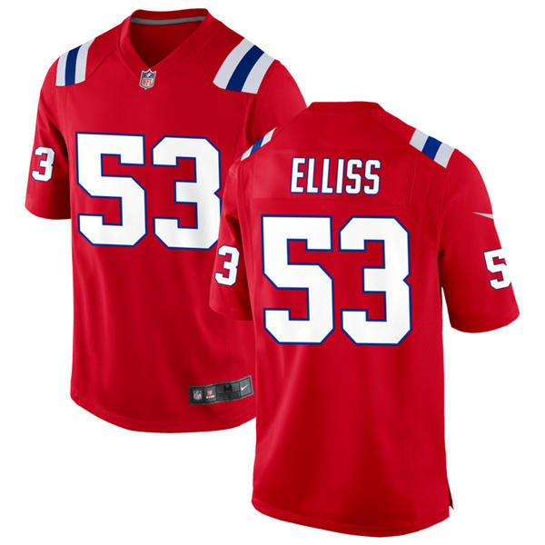 Mens New England Patriots #53 Christian Elliss Nike Red Alternate Vapor Limited Jersey