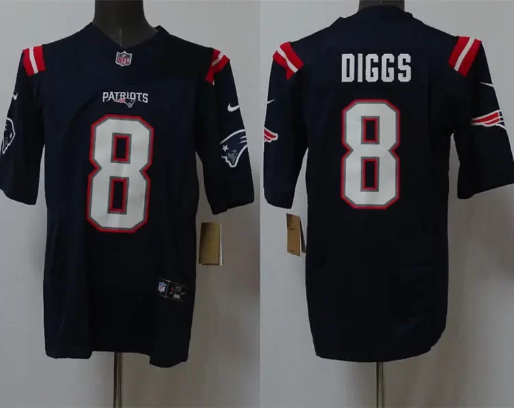 Mens New England Patriots #8 Stefon Diggs Nike Navy Vapor F.U.S.E. Limited Jersey