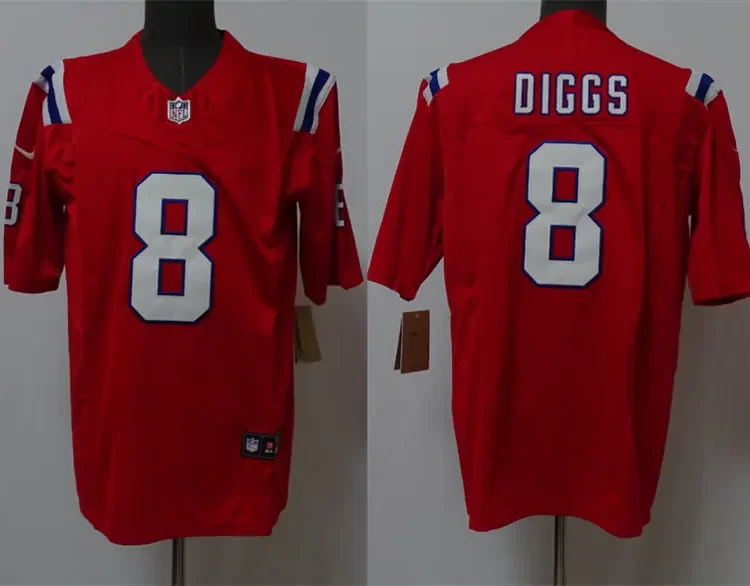 Mens New England Patriots #8 Stefon Diggs Nike Red Alternate Vapor Limited Jersey