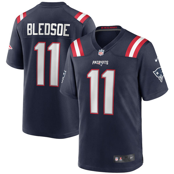 Mens New England Patriots Retired Player #11 Drew Bledsoe  Navy Nike Color Rush Vapor Player Limited Jersey