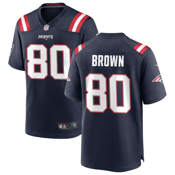 Men's New England Patriots Retired Player #80 Troy Brown Nike Navy Vapor F.U.S.E. Limited Jersey
