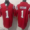 Mens New England Patriots #1 A.J. Brown Nike Red Alternate Vapor F.U.S.E. Limited Jersey