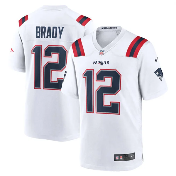 Mens New England Patriots #12 Tom Brady Nike White Vapor F.U.S.E. Limited Jersey
