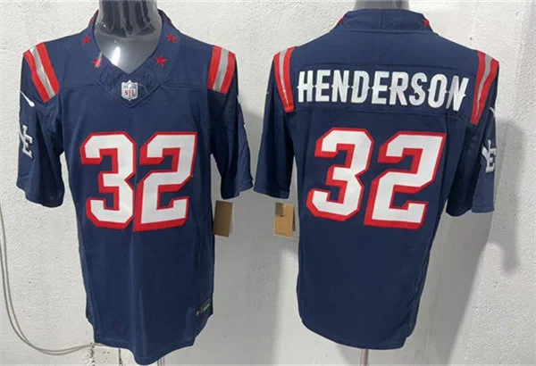 Mens New England Patriots #32 TreVeyon Henderson Navy Rivalries Replica F.U.S.E. Limited Jersey