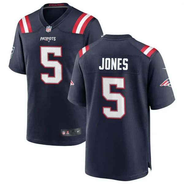 Mens New England Patriots #5 Dre'Mont Jones Nike Navy Vapor F.U.S.E. Limited Jersey