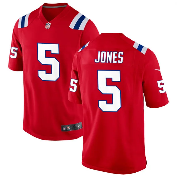 Mens New England Patriots #5 Dre'Mont Jones Nike Red Alternate Vapor F.U.S.E. Limited Jersey