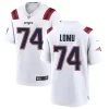 Mens New England Patriots #74 Caleb Lomu Nike White Vapor F.U.S.E. Limited Jersey