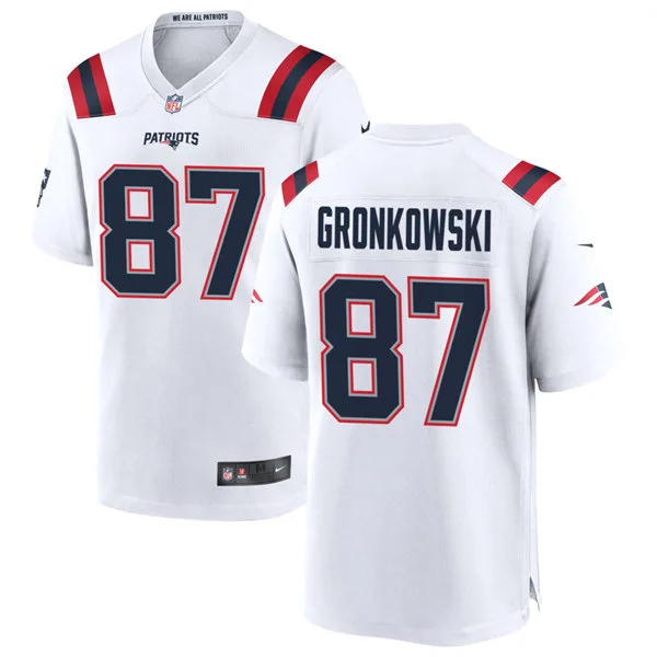Mens New England Patriots #87 Rob Gronkowski Nike White Vapor F.U.S.E. Limited Jersey