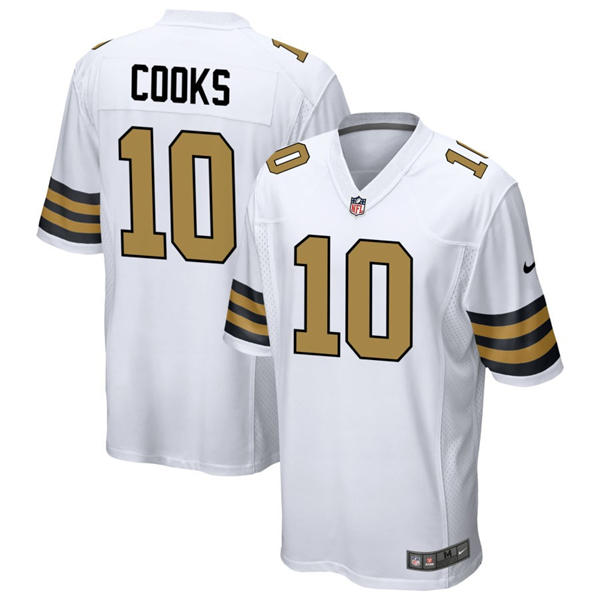 Mens New Orleans Saints #10 Brandin Cooks Nike White Gold Alternate F.U.S.E Limited Jersey