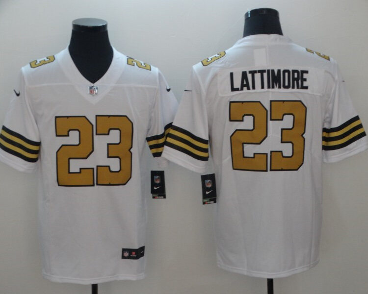 Men's New Orleans Saints #23 Marshon Lattimore Nike White Color Rush Legend Player Jersey