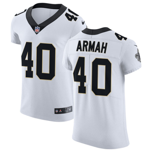 Mens New Orleans Saints #40 Alexander Armah Nike White Vapor Untouchable Limited Jersey