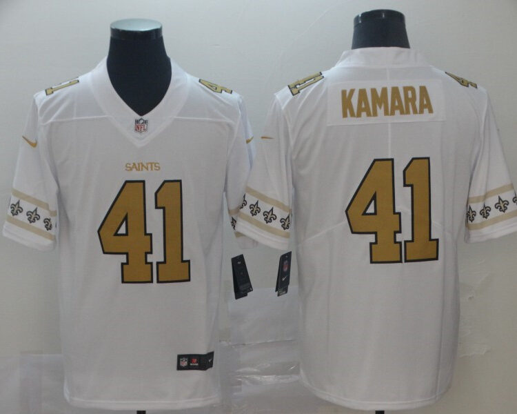 Men's New Orleans Saints #41 Alvin Kamara Nike White Color Rush Legend Player Jersey