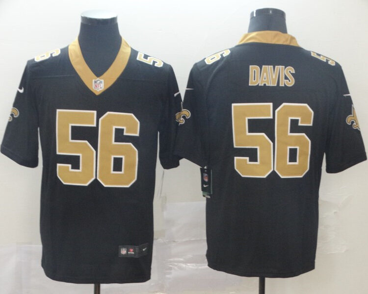 Men's New Orleans Saints #56 Demario Davis Black Nike Vapor Untouchable Limited Jersey