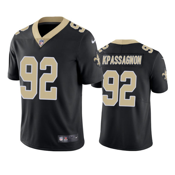 Men's New Orleans Saints #92 Tanoh Kpassagnon Nike Black Vapor Untouchable Limited Jersey