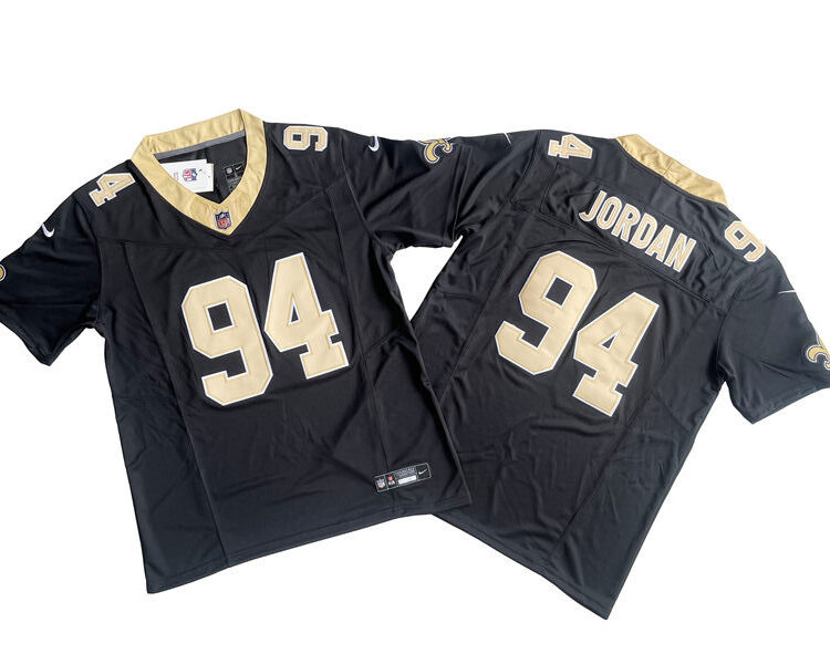 Men's New Orleans Saints #94 Cameron Jordan Black Nike 2023 F.U.S.E. Vapor Limited Jersey