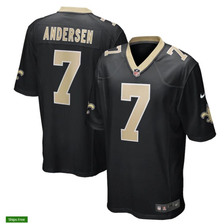 Mens New Orleans Saints Retired Player #7 Morten Andersen Nike Black Game Retired Player Jersey