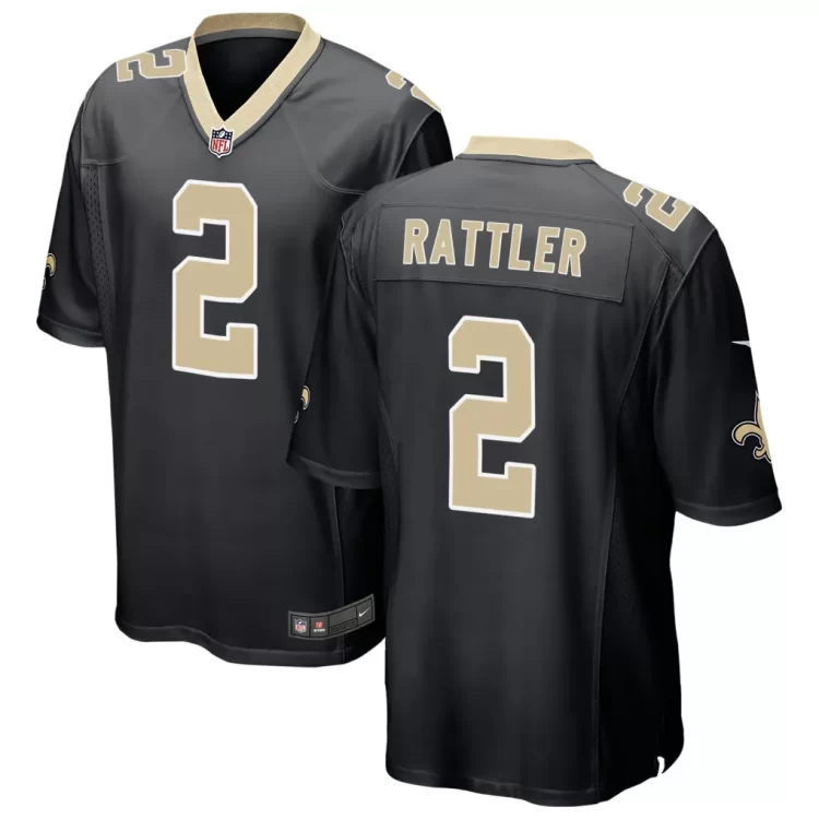 Mens New Orleans Saints #2 Spencer Rattler Nike Black Vapor F.U.S.E Limited Jersey
