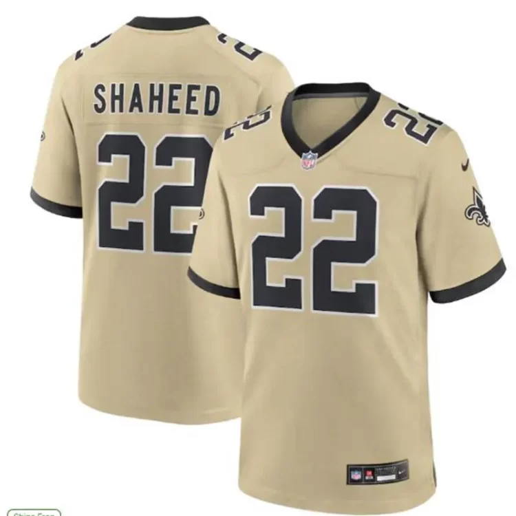 Men's New Orleans Saints #22 Rashid Shaheed Nike Gold Gameday Golds Alternate F.U.S.E. Limited Jersey