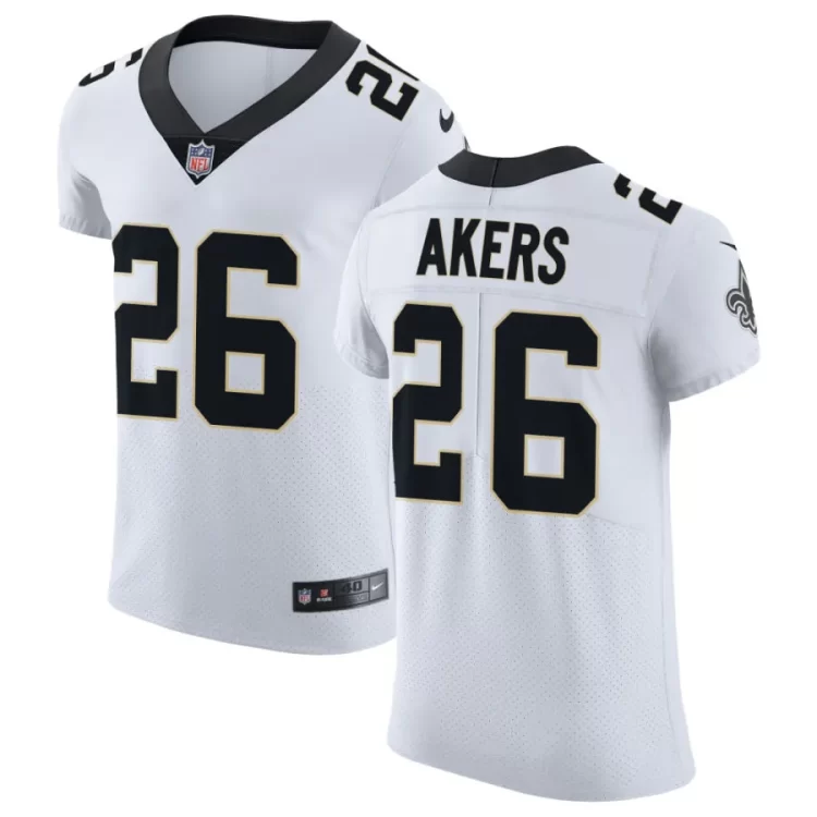 Mens New Orleans Saints #26 Cam Akers Nike White Vapor F.U.S.E Limited Jersey