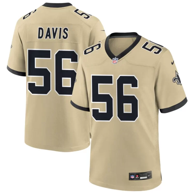Mens New Orleans Saints #56 Demario Davis Nike Gold Gameday Golds Alternate F.U.S.E. Limited Jersey