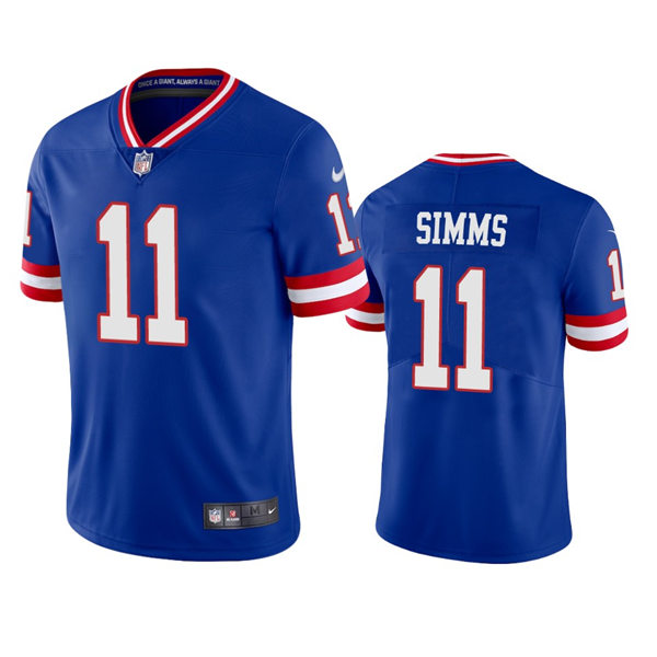 Men's New York Giants #11 Phil Simms Royal Classic Vapor Limited Jersey