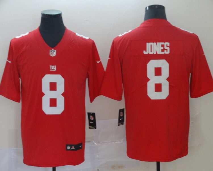 Men's New York Giants #8 Daniel Jones Nike Red Vapor Untouchable Football Jersey