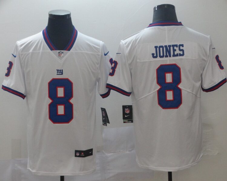 Men's New York Giants #8 Daniel Jones Nike White Vapor Untouchable Color Rush Limited Player Jersey