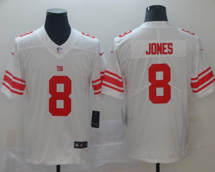 Men's New York Giants #8 Daniel Jones Nike White Vapor Untouchable Limited Jersey
