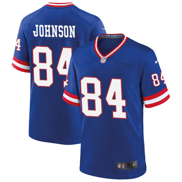 Men's New York Giants #84 Theo Johnson Nike Royal Classic Limited Jersey