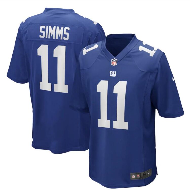 Mens New York Giants Retired Player #11 Phil Simms Nike Royal Team Color Vapor Untouchable Limited Jersey