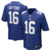 Mens New York Giants Retired Player #16 Frank Gifford Nike Royal Team Color Vapor Untouchable Limited Jersey