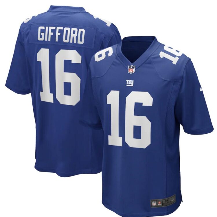 Mens New York Giants Retired Player #16 Frank Gifford Nike Royal Team Color Vapor Untouchable Limited Jersey
