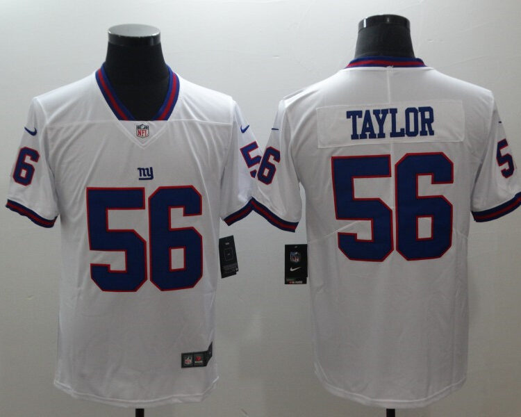 Men's New York Giants Retired Player #56 Lawrence Taylor Nike White Vapor Untouchable Color Rush Limited Player Jersey