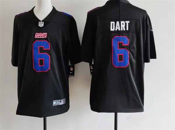 Men's New York Giants #6 Jaxson Dart Carbon Black Fashion Limited Jersey