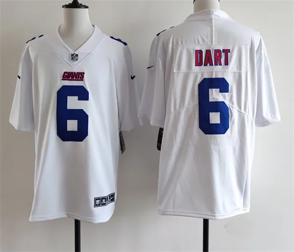 Men's New York Giants #6 Jaxson Dart  Nike Tundra White Fashion Game Jersey