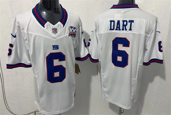 Men's New York Giants #6 Jaxson Dart White Color Rush Limited Jersey