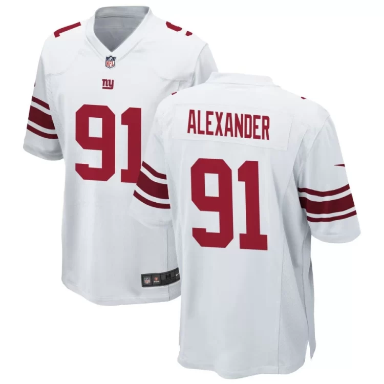 Men's New York Giants #91 Darius Alexander Nike White Vapor F.U.S.E. Limited Jersey