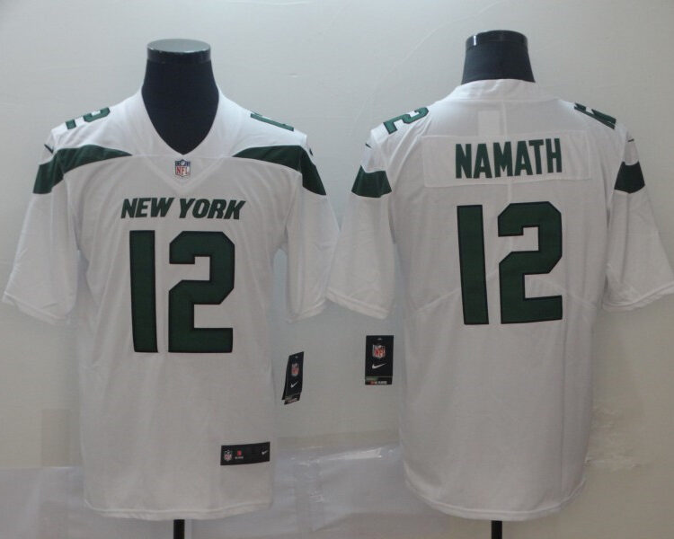 Men's New York Jets #12 Joe Namath Nike White NFL Vapor Limited Jersey