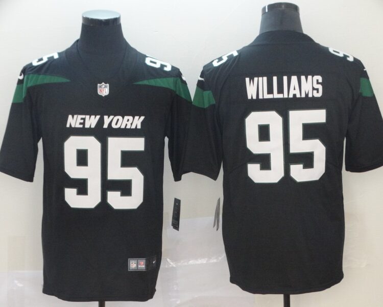 Men's New York Jets #95 Quinnen Williams Black Nike NFL Vapor Limited Jersey