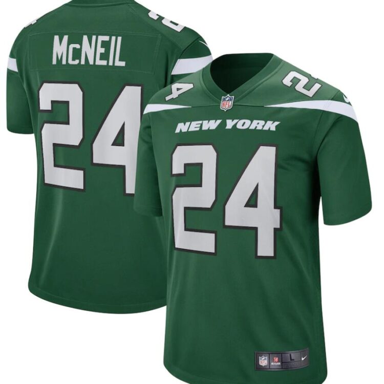 Mens New York Jets Retired Player #24 Freeman McNeil Nike Gotham Green Vapor Limited Jersey
